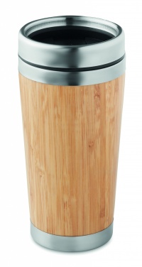 Logo trade corporate gifts image of: Double wall bamboo flask 430ml