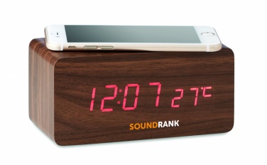 Logo trade corporate gifts picture of: LED clock/5W wireless charger