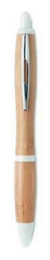 Logo trade promotional giveaways image of: Ballpoint pen made of ABS and bamboo