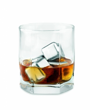 Logo trade promotional giveaways picture of: Set of 4 SS ice cubes in pouch