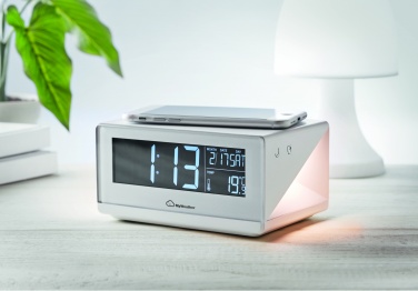 Logo trade business gift photo of: LED clock & wireless charger5W
