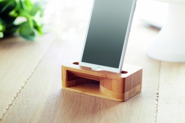 Logo trade advertising product photo of: Bamboo phone stand-amplifier CARACOL