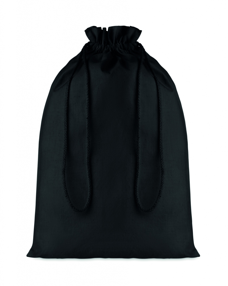 Logo trade promotional product photo of: Large Cotton draw cord bag black