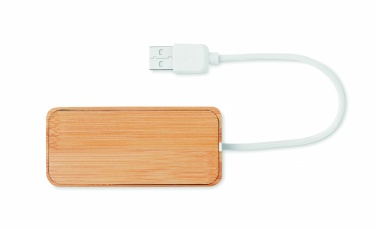 Logo trade promotional items picture of: Bamboo USB 3 ports hub