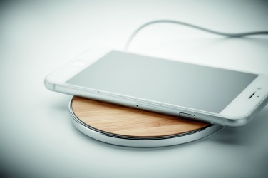 Logo trade promotional giveaways picture of: Bamboo wireless charger 10W DESPAD