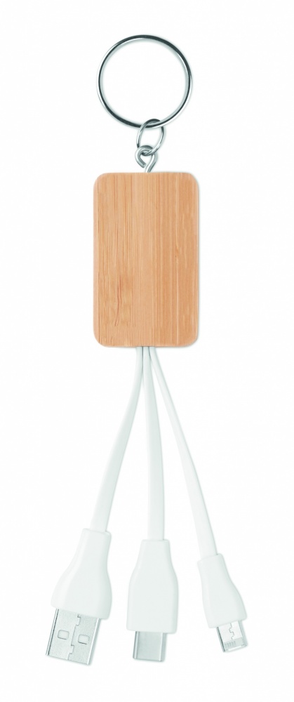 Logotrade promotional giveaway picture of: Bamboo 3-in-1 cable