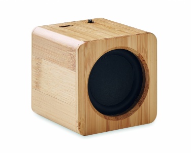 Logo trade promotional merchandise image of: Bamboo wireless speaker
