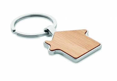 Logotrade promotional items photo of: House key ring metal bamboo NORDIC