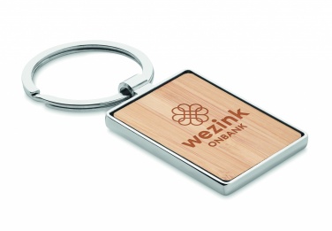 Logo trade promotional gifts picture of: Rectangular key ring bamboo WEST