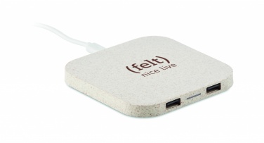 Logo trade corporate gift photo of: Hub charger wheat straw/ABS 5W