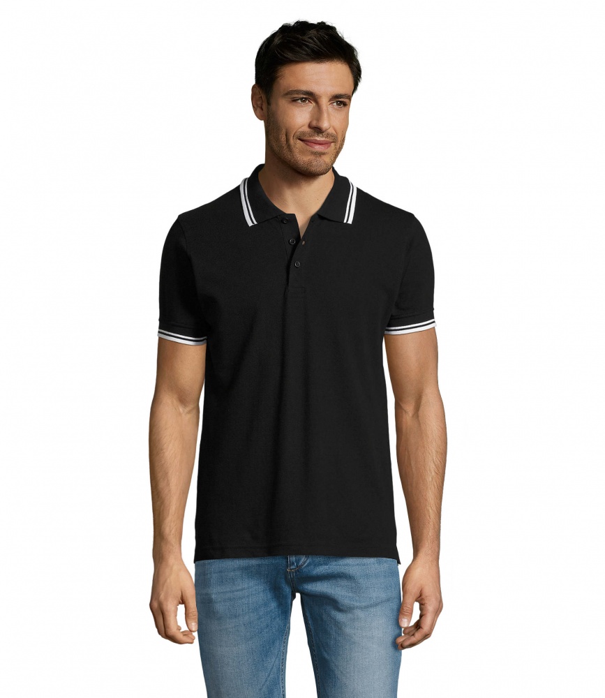 Logo trade promotional giveaway photo of: PASADENA men polo 200g