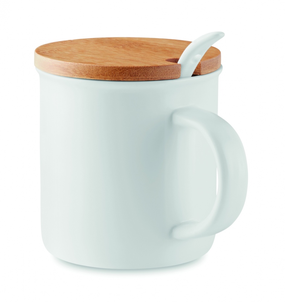 Logotrade promotional product picture of: Porcelain mug with spoon