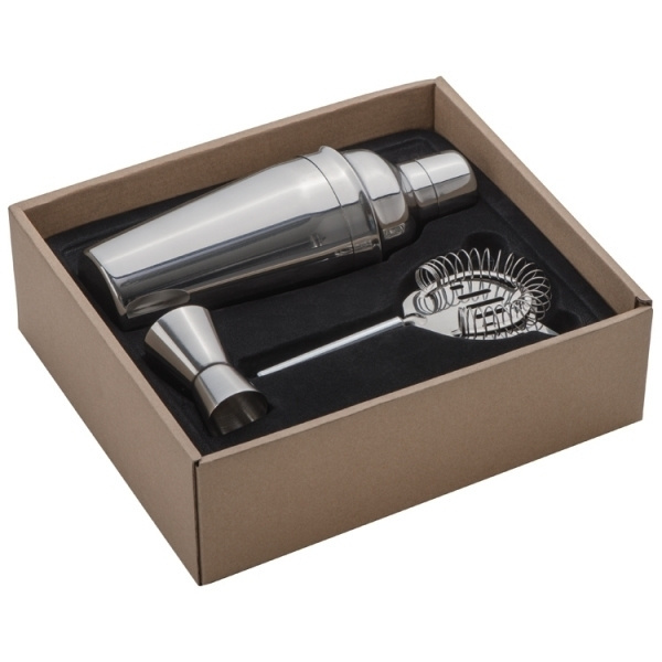 Logotrade promotional gifts photo of: Metal cocktail set, 3-piece MESSINA