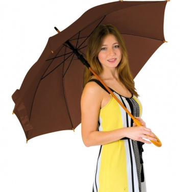 Logo trade advertising products image of: Wooden automatic umbrella NANCY