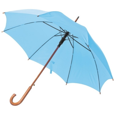 Logo trade promotional items image of: Wooden automatic umbrella NANCY