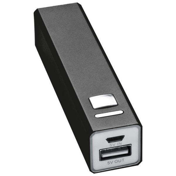 Logo trade corporate gift photo of: Metal power bank PORT HOPE 2200mAh