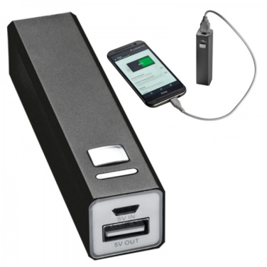 Logo trade promotional gifts picture of: Metal power bank PORT HOPE 2200mAh