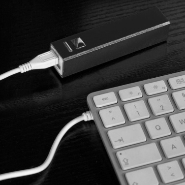 Logo trade promotional merchandise image of: Metal power bank PORT HOPE 2200mAh