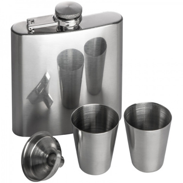 Logo trade promotional merchandise photo of: Hip flask with 2 shot glasses SANDVIKEN 170 ml