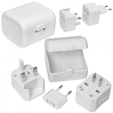Logo trade business gifts image of: Travel adapter PERU