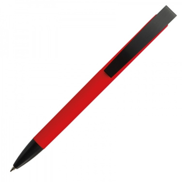 Logo trade promotional giveaways image of: Metal ballpen soft touch BRESCIA