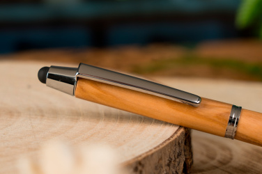 Logotrade promotional product picture of: Wooden ballpen with touch function ERFURT