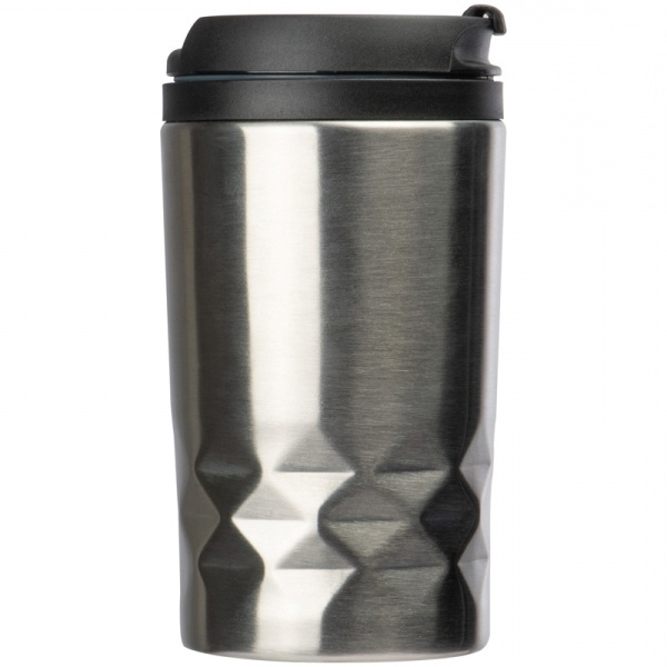 Logo trade promotional merchandise photo of: Stainless steel mug with lid ROMA 250 ml