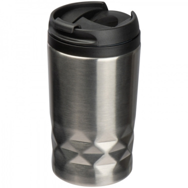 Logo trade corporate gifts image of: Stainless steel mug with lid ROMA 250 ml
