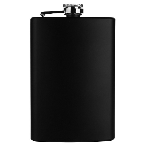 Logo trade promotional giveaways picture of: Hip flask OLYMPOS Schwarzwolf