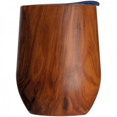 Logo trade advertising product photo of: Stainless steel mug with wooden look BRIGHTON 380 ml