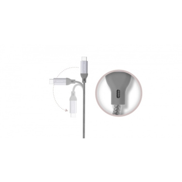 Logo trade corporate gift photo of: Nylon data transfer cable LK30 Type - C Quick Charge 3.0