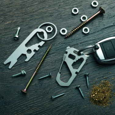 Logo trade promotional merchandise picture of: Multifunctional keychain ATACAMA Schwarzwolf