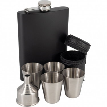Logotrade promotional item picture of: Hip flask MADONIE Schwarzwolf