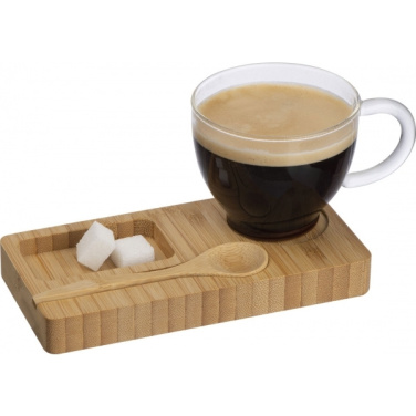 Logotrade promotional giveaways photo of: Tray with cup and spoon FORMOSA 150 ml