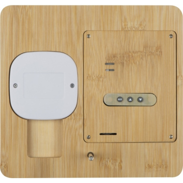 Logotrade promotional gift picture of: Bamboo weather station GRANADA