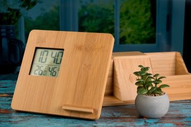 Logotrade advertising product picture of: Bamboo weather station GRANADA