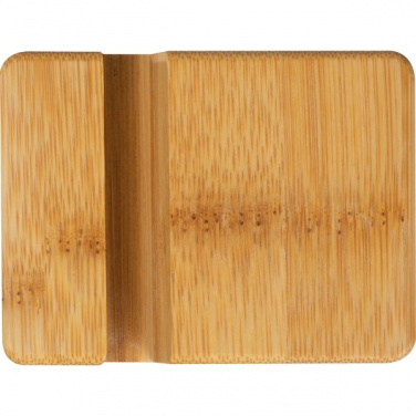 Logo trade promotional merchandise image of: Bamboo smartphone holder SAN SEBASTIAN
