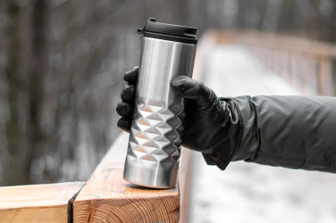 Logo trade promotional giveaway photo of: Thermal stainless steel mug SANTANDER 500 ml