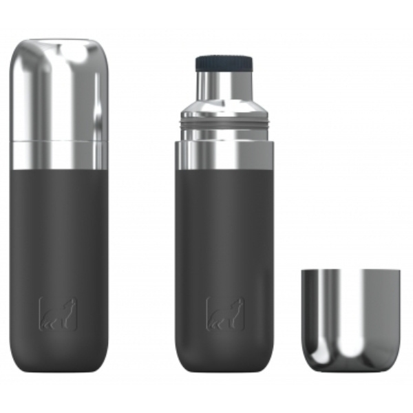 Logo trade promotional items image of: Vacuum bottle DINARA Schwarzwolf