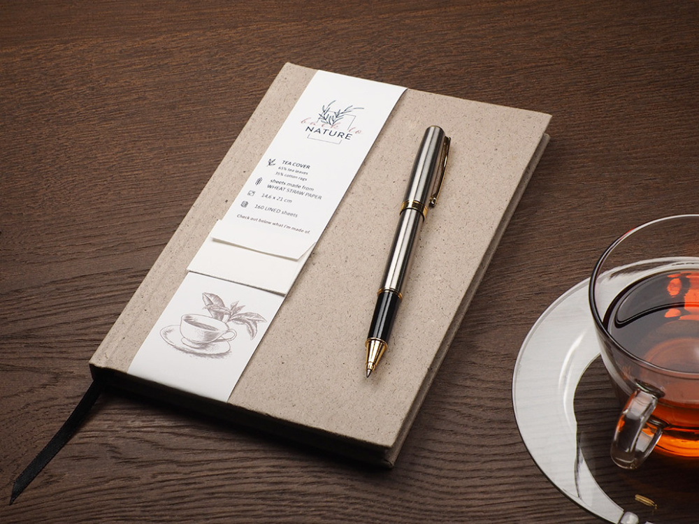 Logotrade advertising product image of: Recycled Tea Notebook 209734000