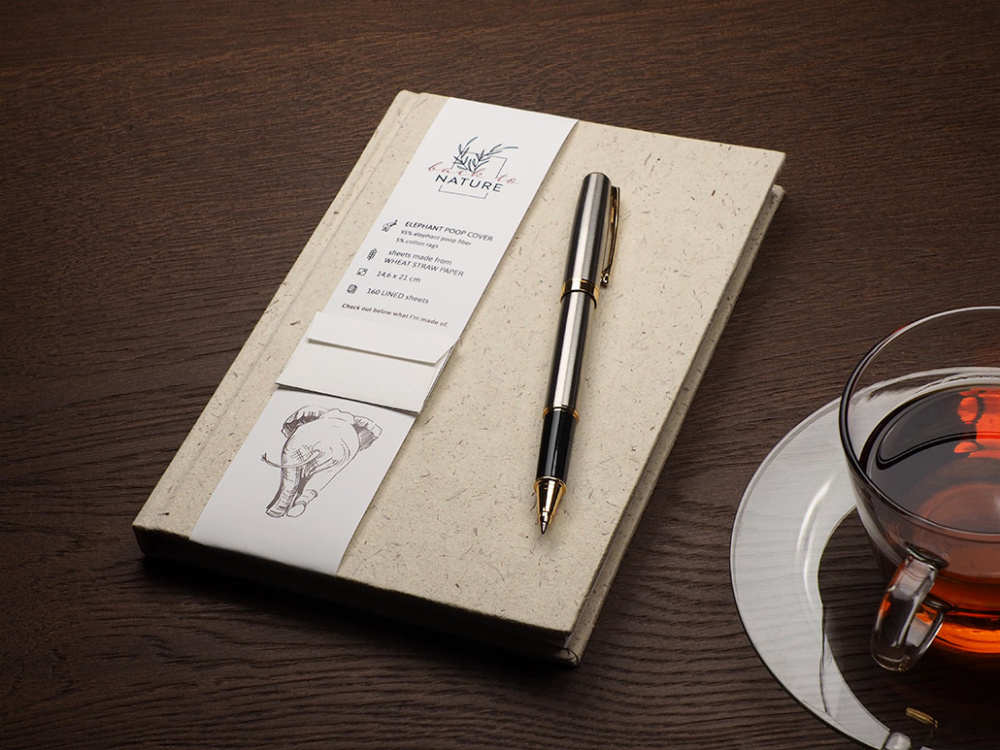 Logo trade business gifts image of: Recycled Elephant Poo Notebook 209734400