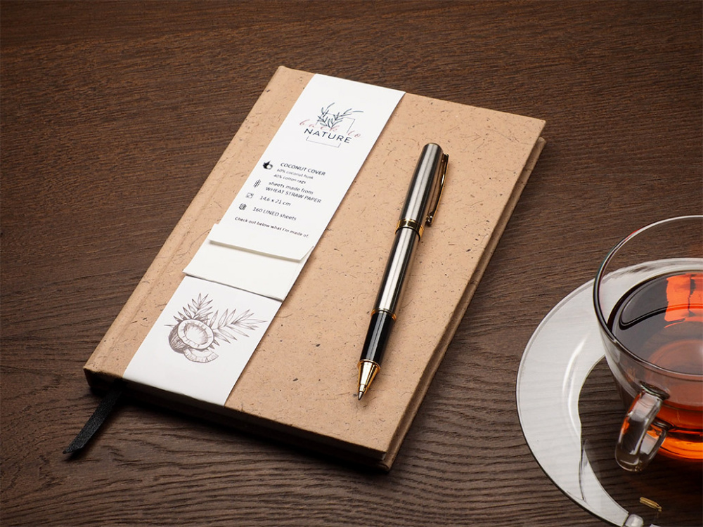 Logotrade promotional giveaway image of: Recycled Coconut Notebook 209734100