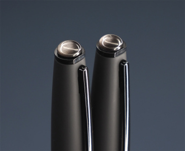 Logo trade promotional merchandise photo of: Obsidian stone Pen set 1290036