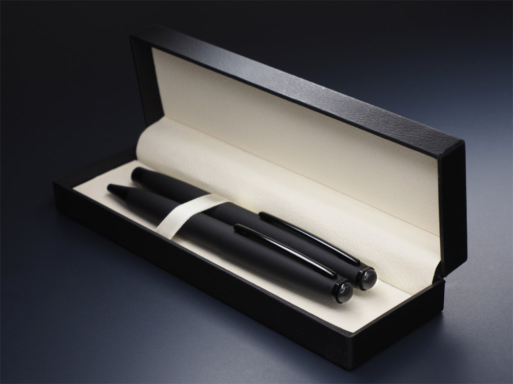 Logotrade promotional products photo of: Obsidian stone Pen set 1290036