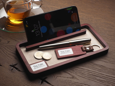 Logo trade corporate gifts image of: Wooden desk organiser 1818121