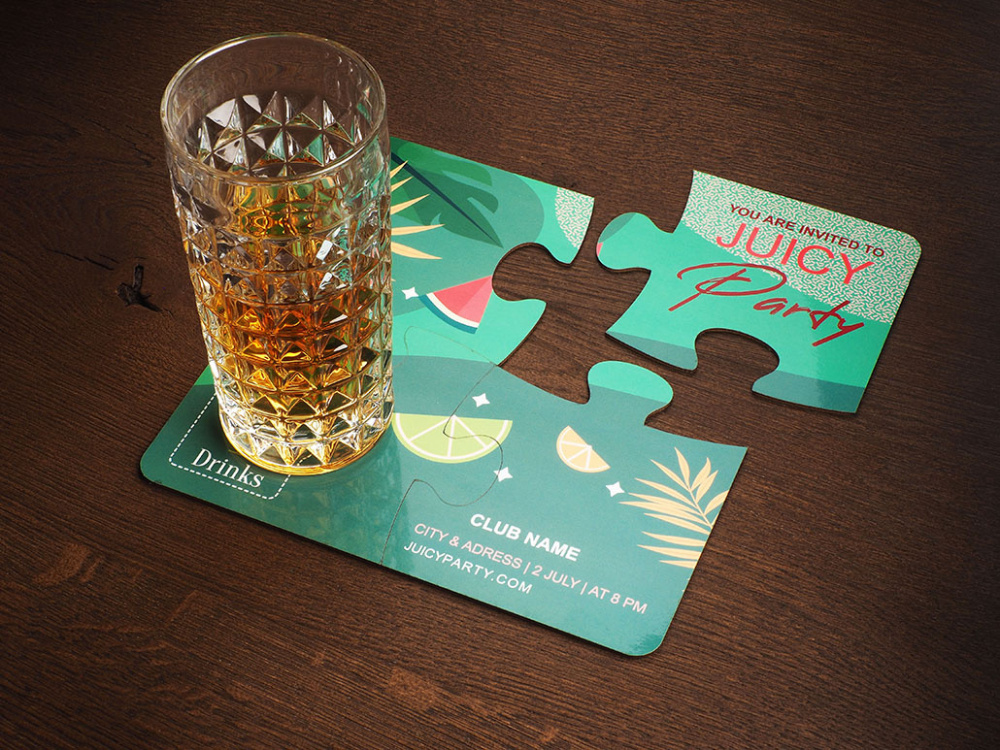 Logotrade promotional merchandise image of: Set of 4 PUZZLE glass coasters 1835117