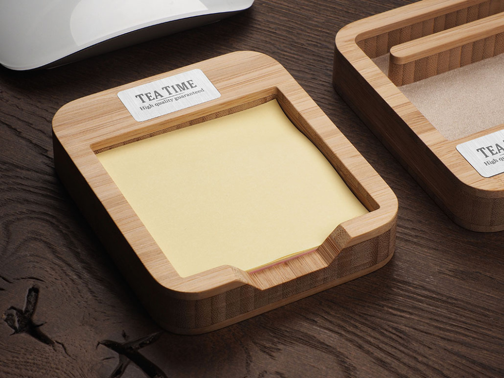 Logo trade business gifts image of: Wooden memo card box 1832292