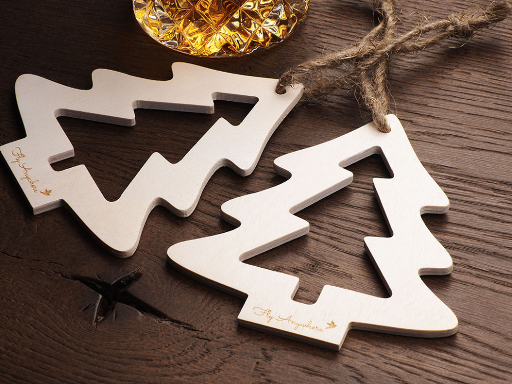 Logo trade promotional items image of: Wooden Christmas Decoration 1855121