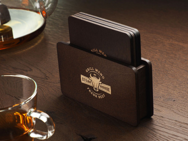Logotrade promotional item image of: Wooden box with 4 coasters 1871121