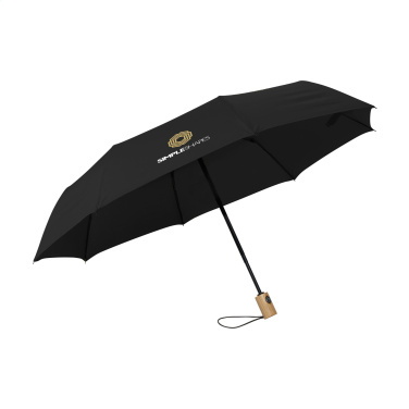 Logo trade business gifts image of: Michigan foldable RCS RPET umbrella 21 inch